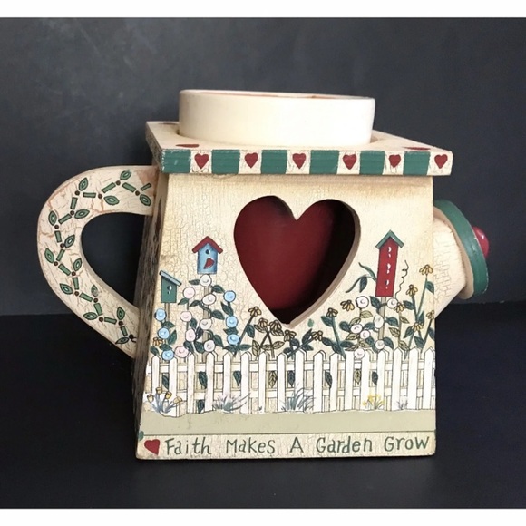 Vintage Deb Strain Faith Makes A Garden Grow Planter Whimsical Rustic Cottage - Picture 3 of 8